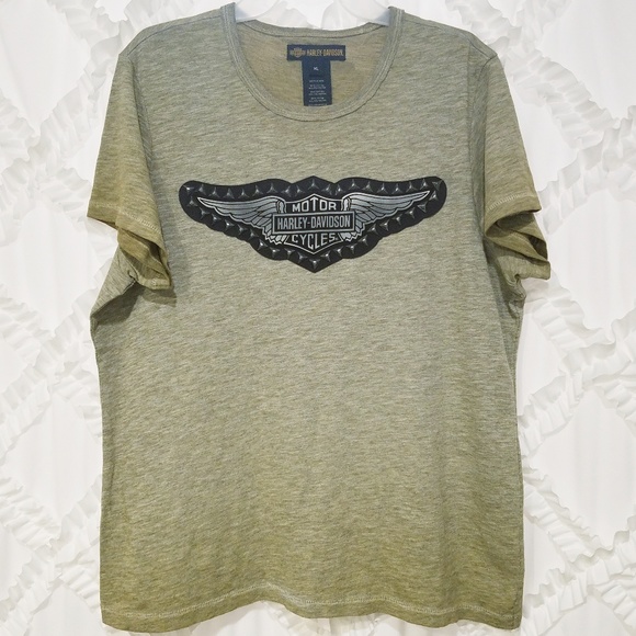 Harley Davidson Dirty Wash Embellished Tee XL - Picture 2 of 6